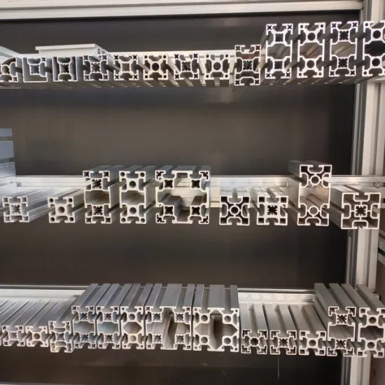Perfil de alumínio industrial anodizado série personalizada 6063 20 30 40 45 60 Fornecedor T Slot Extrudado Sistema de estrutura modular Perfil de extrusão de alumínio